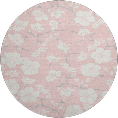 Premium Machine Washable Diskin AMF1032 Floral Rug