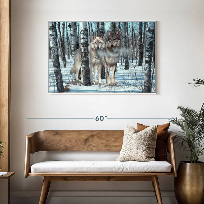 Ombres de neige, Cadre flottant blanc, 43 po x 29 po