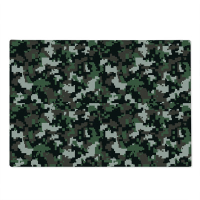 Ambesonne Camo Cutting Board Large Size Pixelated Digital Abstract Army Green Beige and Brown