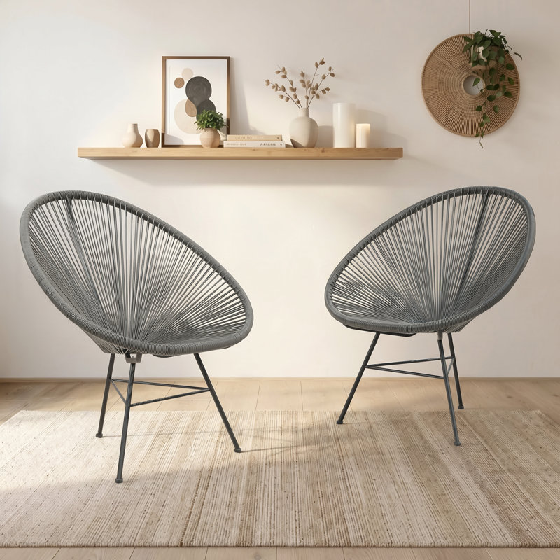 Alamo Indoor/Outdoor Acapulco Chair, Black, Gray