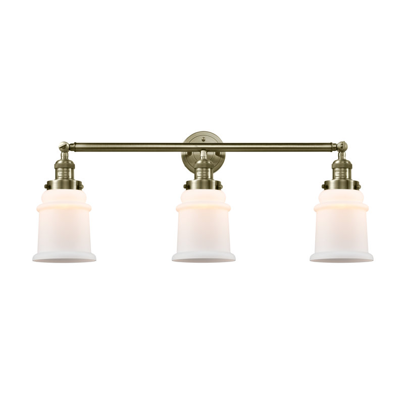 Galaviz 3 - Light Dimmable Vanity Light, Antique Brass, Matte White Cased, 6 Watt Vinage LED Bulb