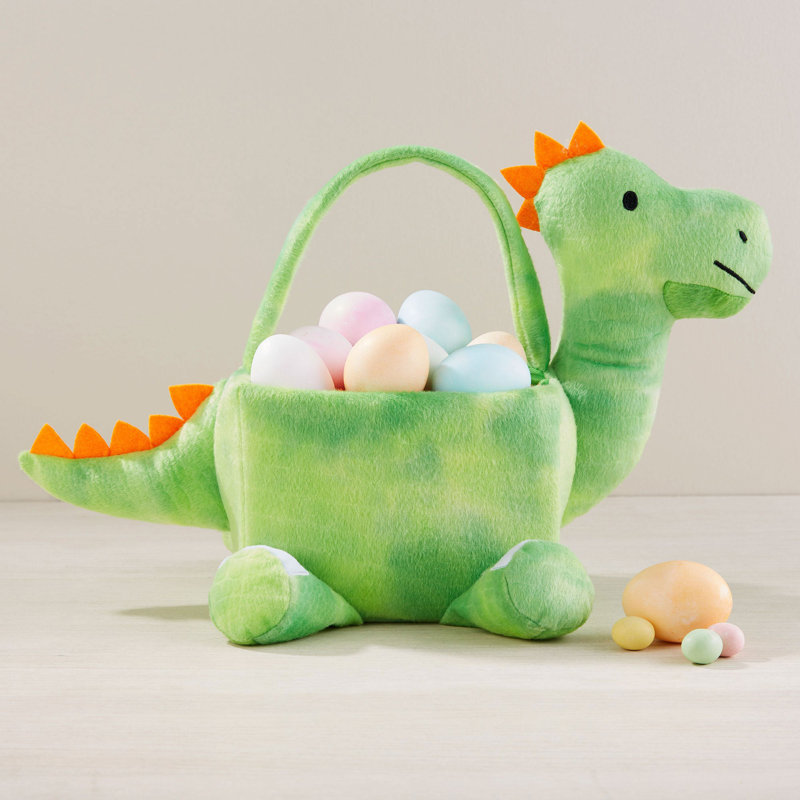 Panier dinosaure en peluche brodé, Oui
