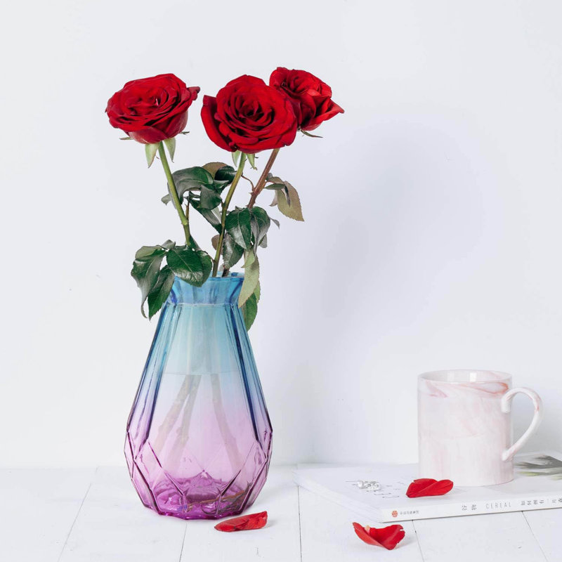 Glass Table Vase, Blue/Purple