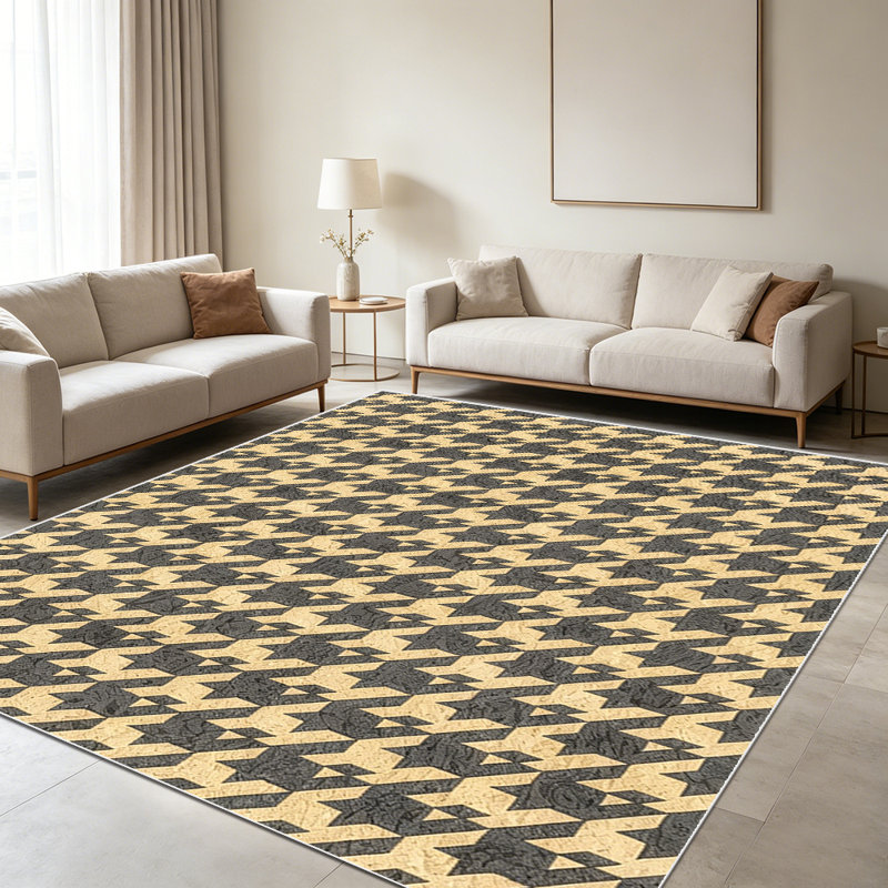 1PC Houndstooth area rugs for Living Room, Soft and Comfortable, Suitable for all seasons, easy-to-maintain, machine washable Indoor floor mat, Under Table Farmhouse suitable for dining room, bedroom, kitchen, entryway, home hallway, patio, home