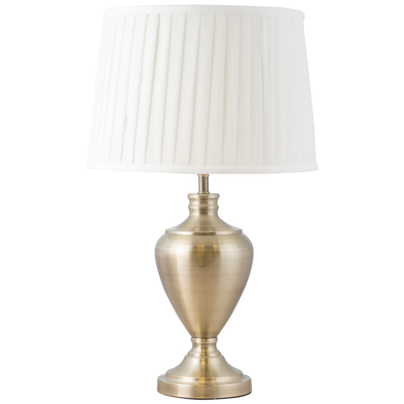 Haylee Metal Lamp, Antique Brass, Ivory