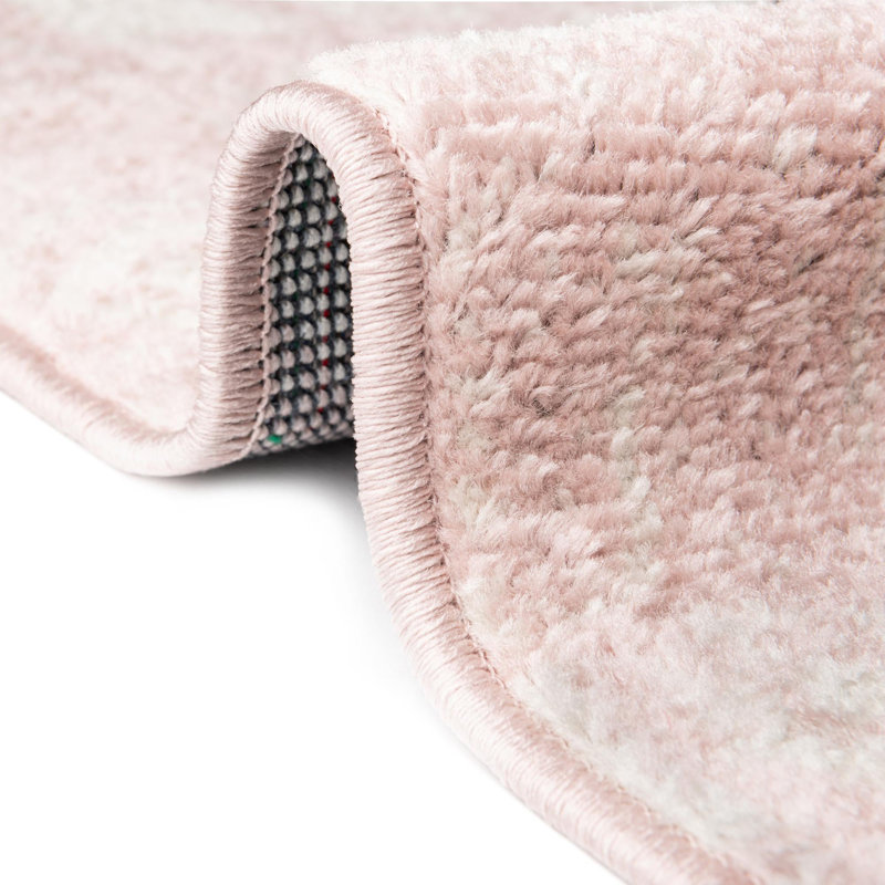 Tapis rose / blanc Gustafson, Rectangle 6 pi x 9 pi