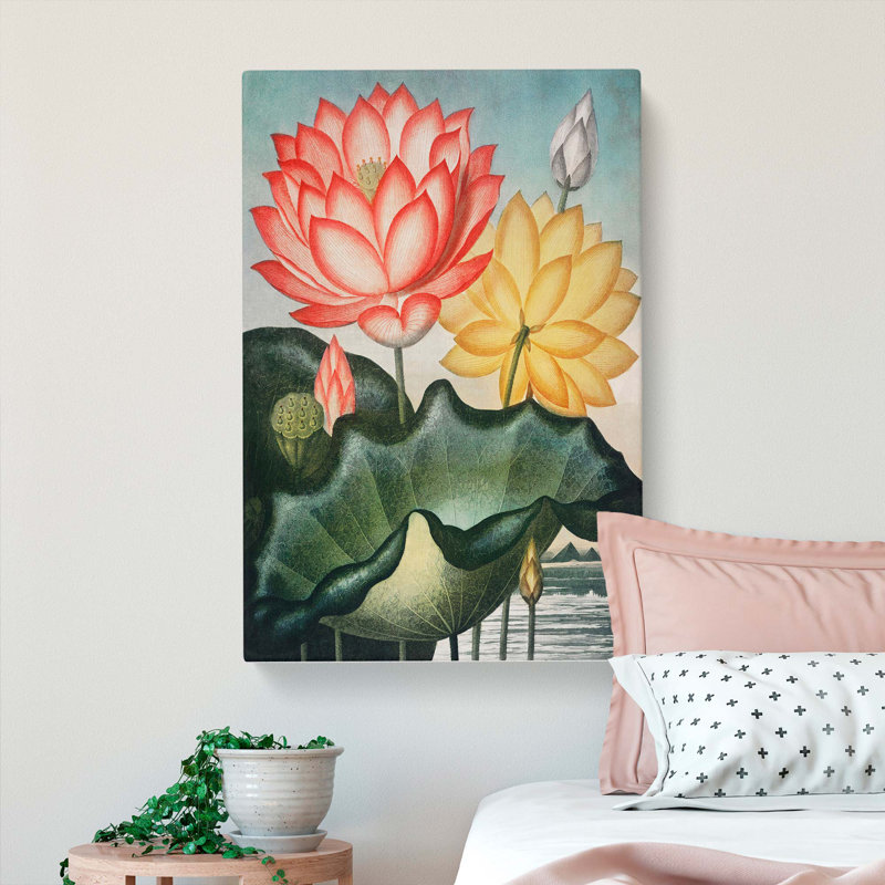 Water Lilies by R.J. Thornton - Wrapped Canvas Painting, 60cm H x 40cm W x 3cm D