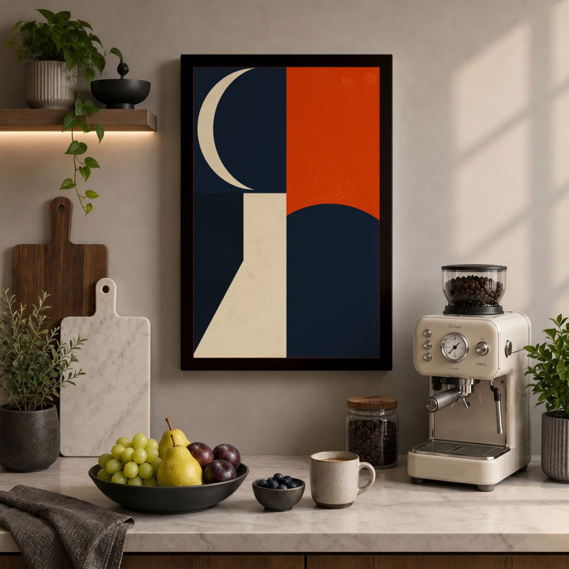 Modernism Geometric - Wrapped Canvas, 30x20 - 76.2 x 50.8 cm, Sage Border