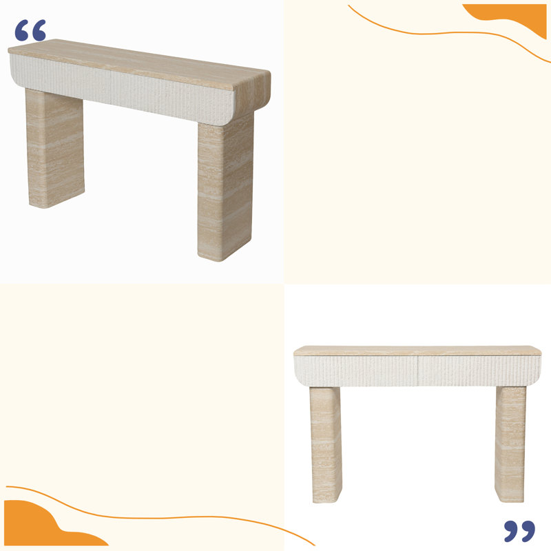 Table d'entrée, deux tiroirs à poignées cachées