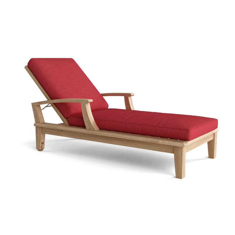 Brianna Outdoor Teak Chaise Lounge
