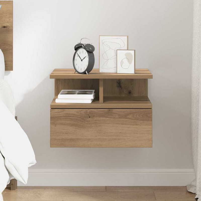 Kaci-Lei Manufactured Wood Bedside Table, Artisan Oak, Artisan Oak, 1