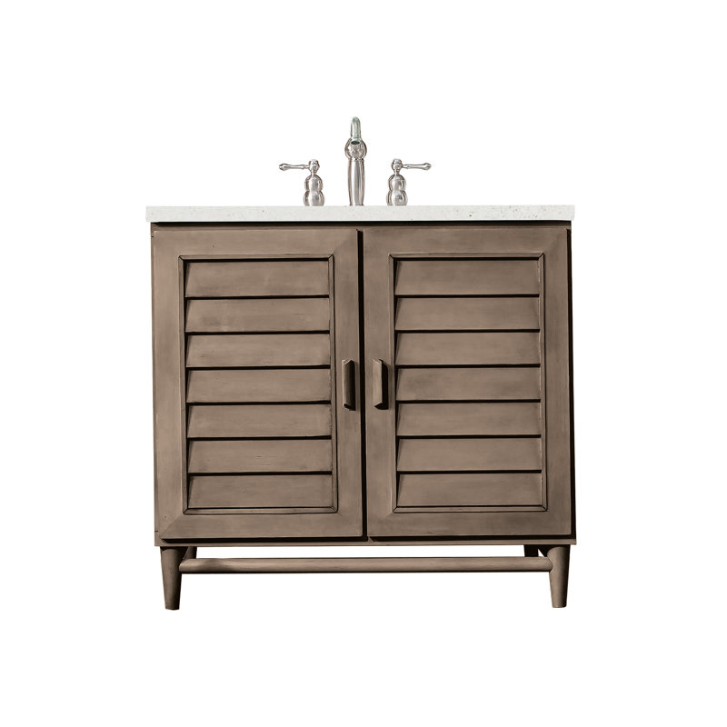 Portland 36'' W Single Vanity, Lime Delight, 8" Widespread, Whitewashed Walnut