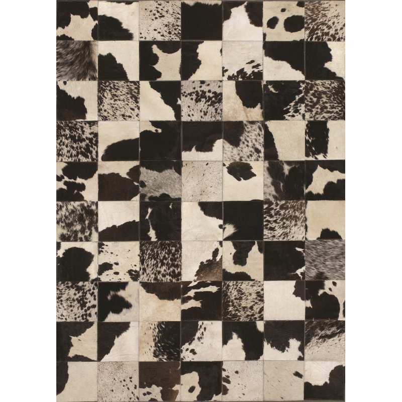 Teague Abstract Cowhide Area Rug, Rectangle 170 x 240cm