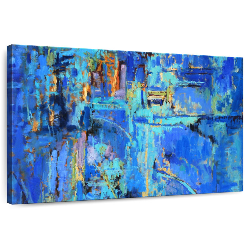 Avery Royal Blue Abstract, 8" H x 12" W