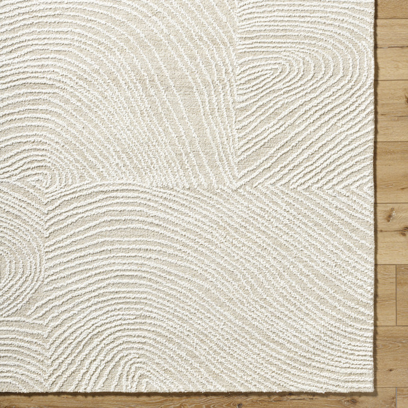 Jerrye Hand Tufted Wool Indoor Rug, Rectangle 5'7" x 6'