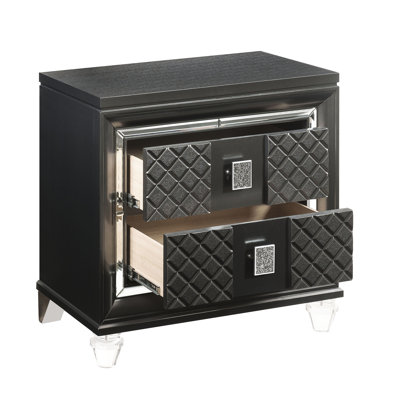 2 Metallic Grey Nightstand For A Contemporary Bedroom Style Modern