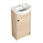 Petit meuble-lavabo autoportant de 18 po avec base en contreplaqué de lavabo en céramique et tablette ouverte