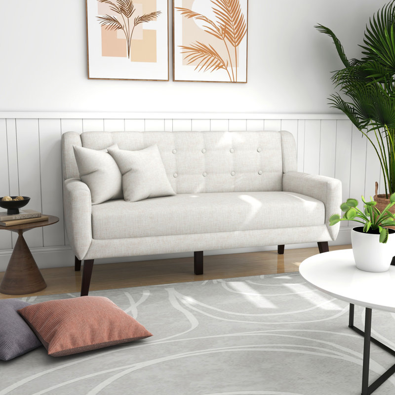 Jaqueze 159.9Cm Square Arms Sofa, Beige