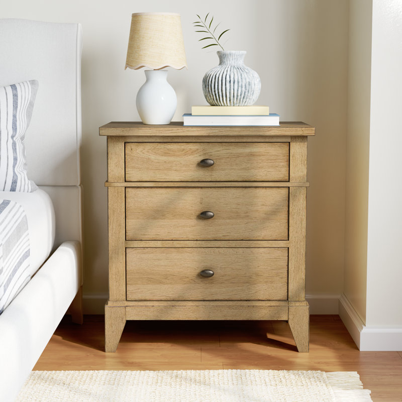Mya 3 - Drawer Nightstand, Tan