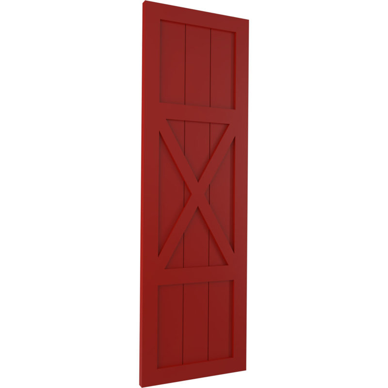 Volets à fixation fixe en PVC True Fit, Rouge feu
