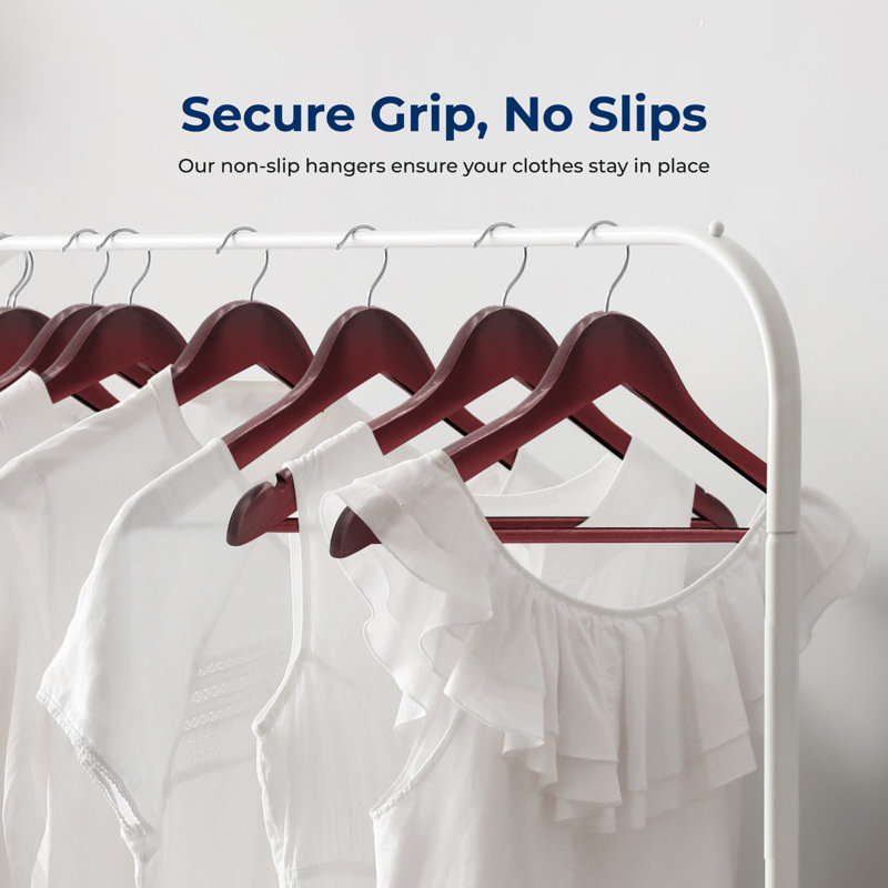 Cherry Wood 20-Piece Space Saving Suit Hangers