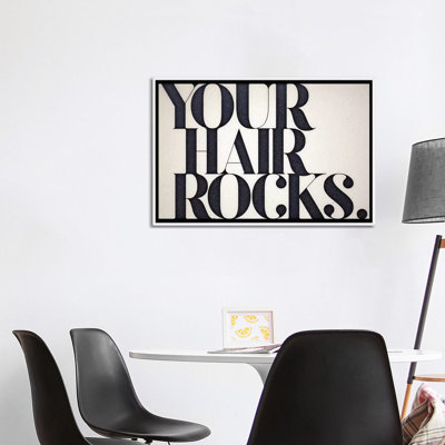 «Your Hair Rocks», art textuel sur toile
