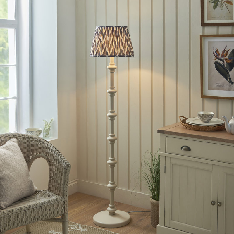 Carnaby 158cm Traditional Floor Lamp, Grey/White, White