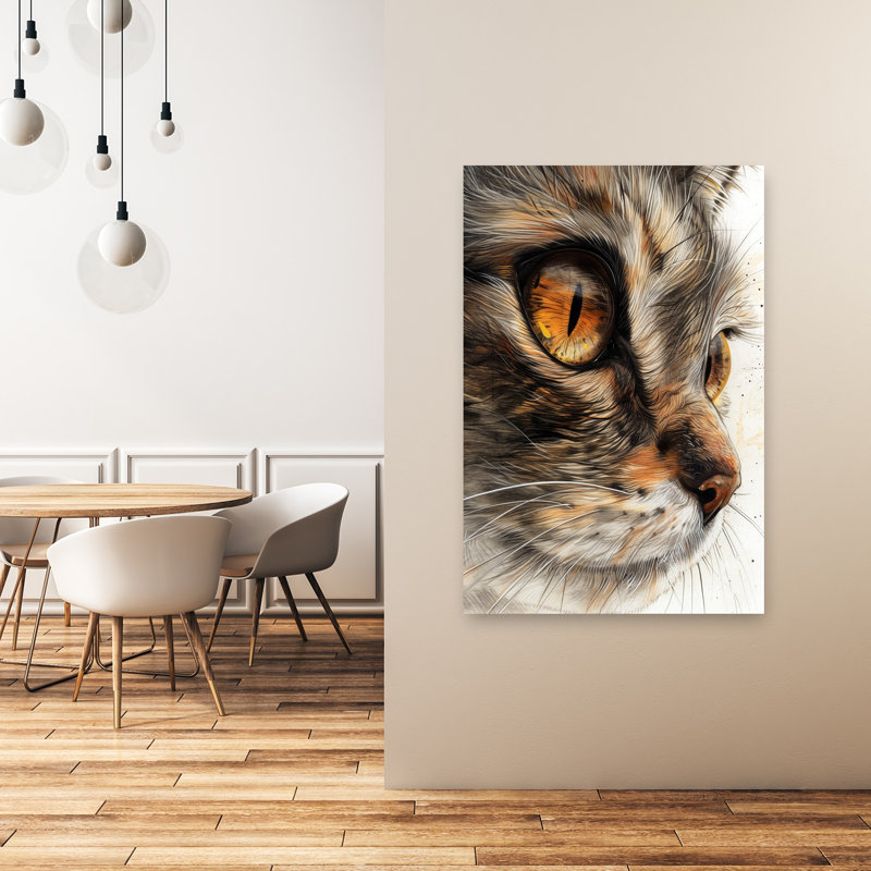 Art mural Intense Feline Gaze, H 48 po x l 32 po