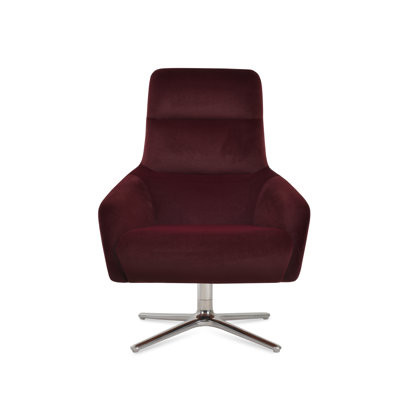 Barcelona Oval Swivel Chair In Cherry Velvet