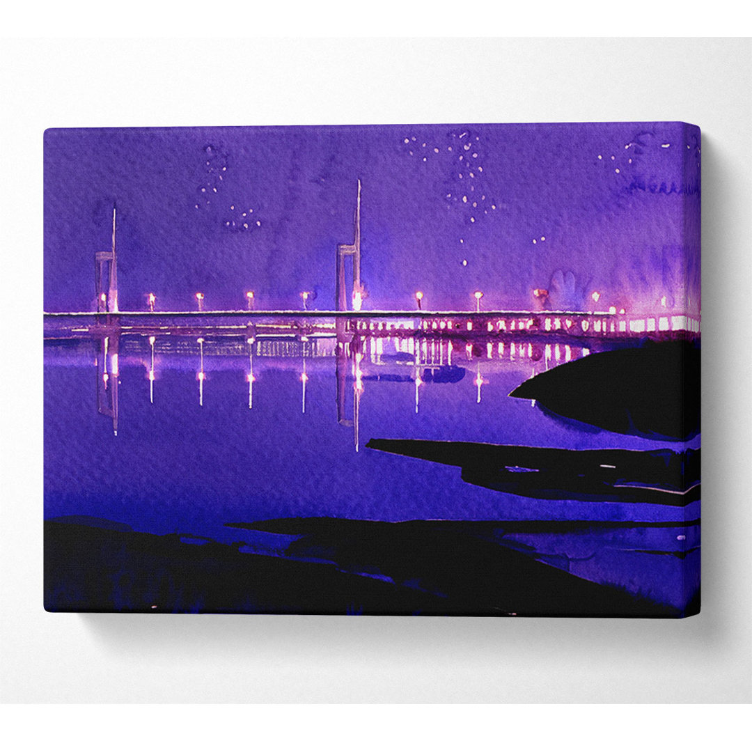 Purple Night Shoreline - Kunstdrucke auf Leinwand