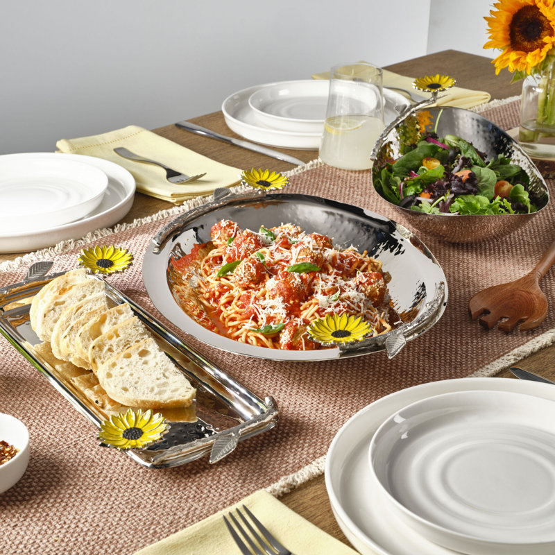 Mikasa Sunflower Stainless Steel Long Serving Tray