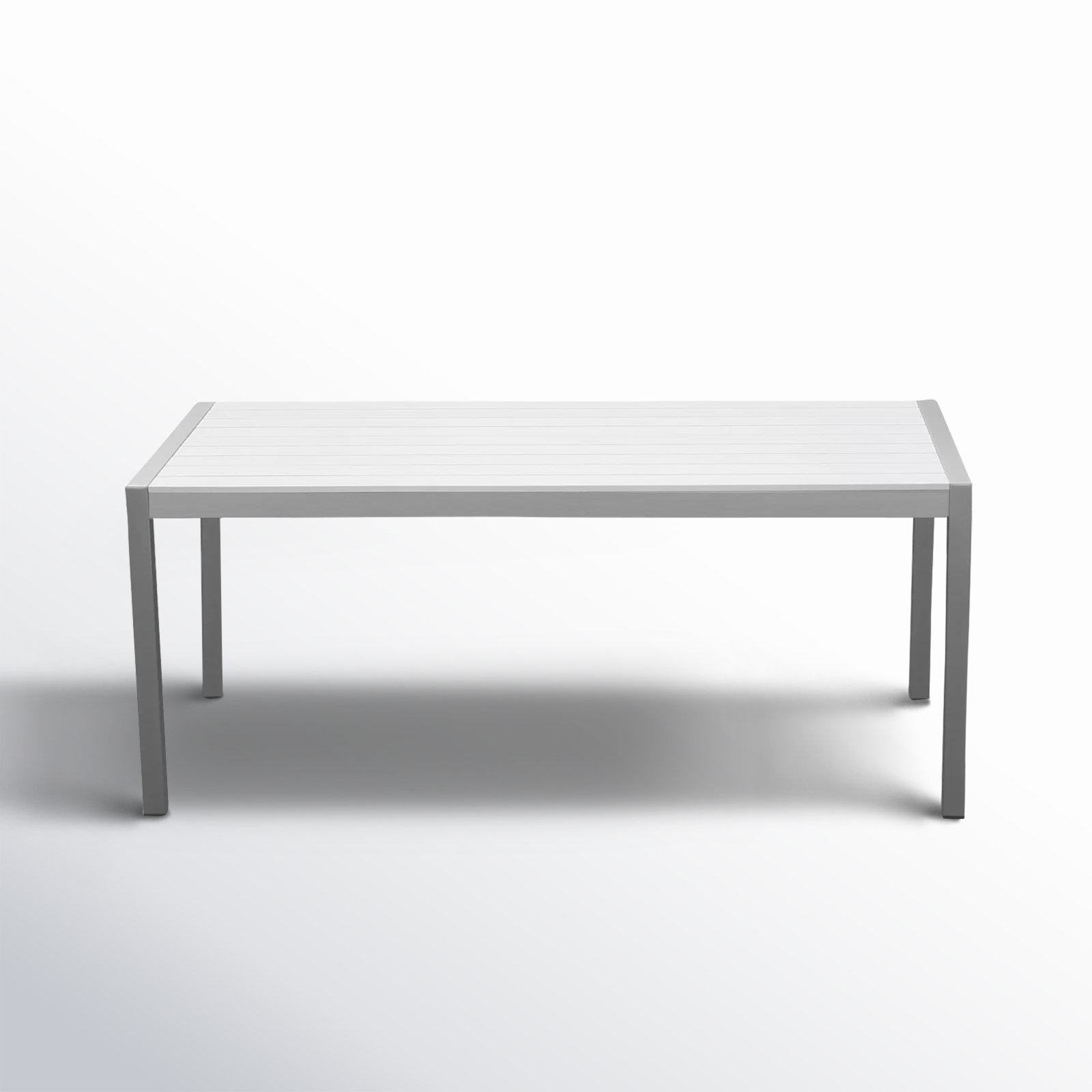 Devan 71 " Patio Dining Table, Silver, White