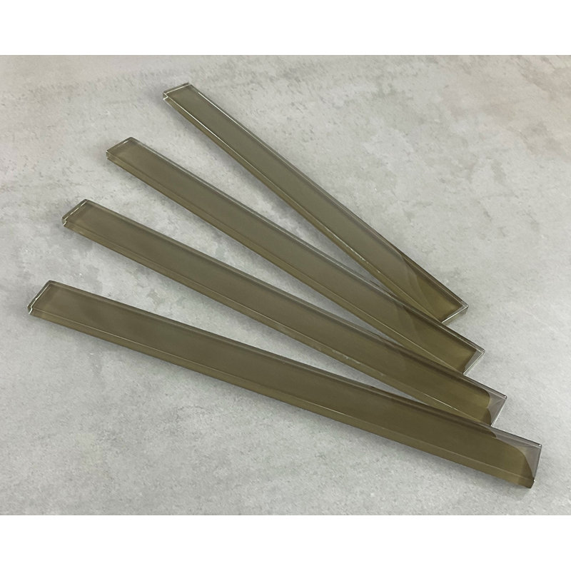 11.75'' L x 1'' W Glass Tile Trim, Chocolate