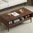 Solid Oak Wood Coffee Table with Mixed Storage-267736071