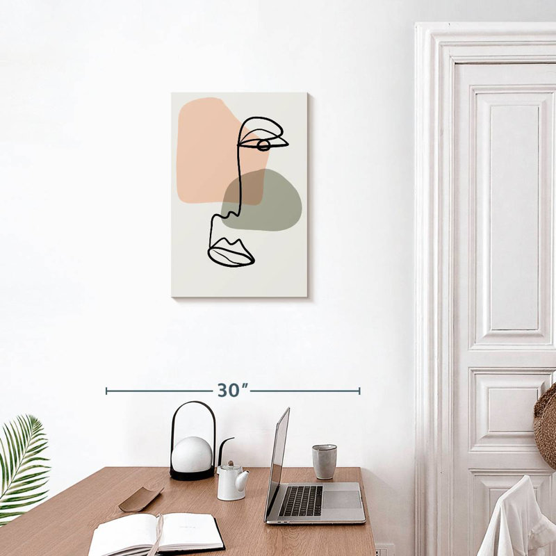 Leisha Abstract Line Face, 24" H x 16" W