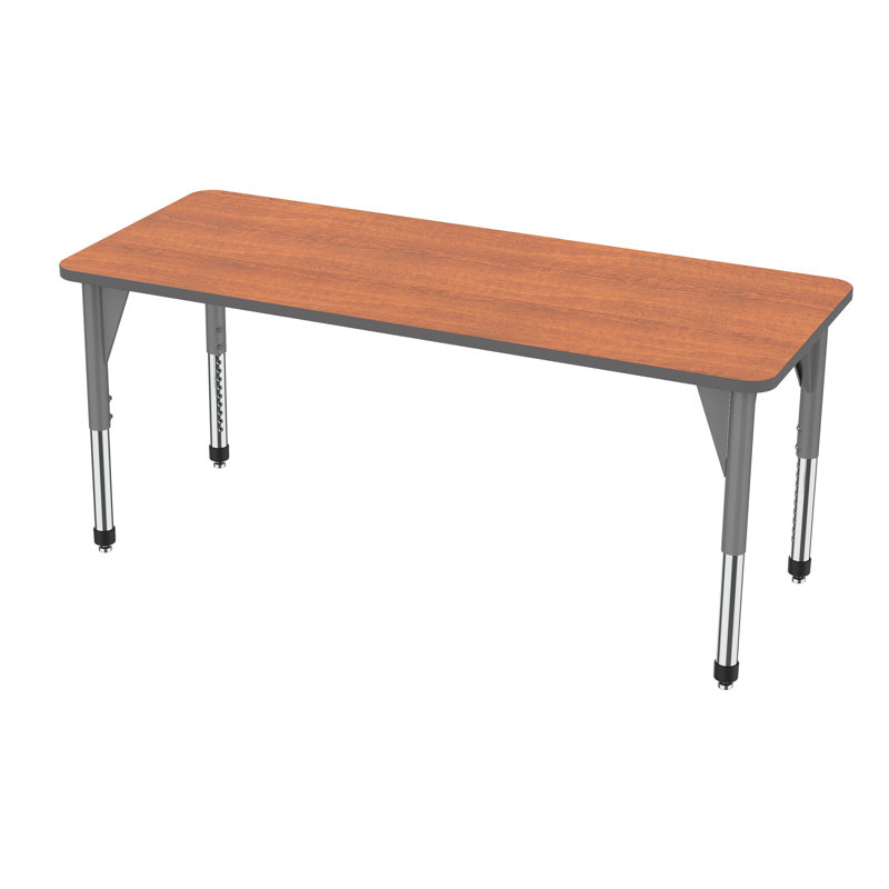 Table d'activité rectangulaire à hauteur réglable Premier Series, H 31 po x L 72 po x l 30 po, Gris, Cerisier sauvage