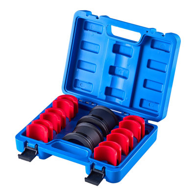 Bearing Press Kit, 14 Pcs, Bearing Race and Seal Driver Set with Bushings and Adapters, Bushing Driver Tool Set, Heavy Duty Carbon Steel Seal Removal Installation Tool Kit with Storage Case
