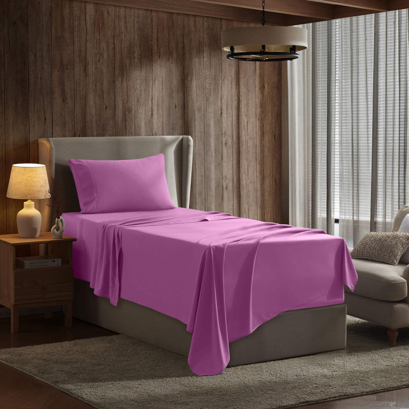 Hotel Collection Soft Breathable Bed Sheet Set with Deep Pocket Fitted Sheet, Light Pink, Twin XL
