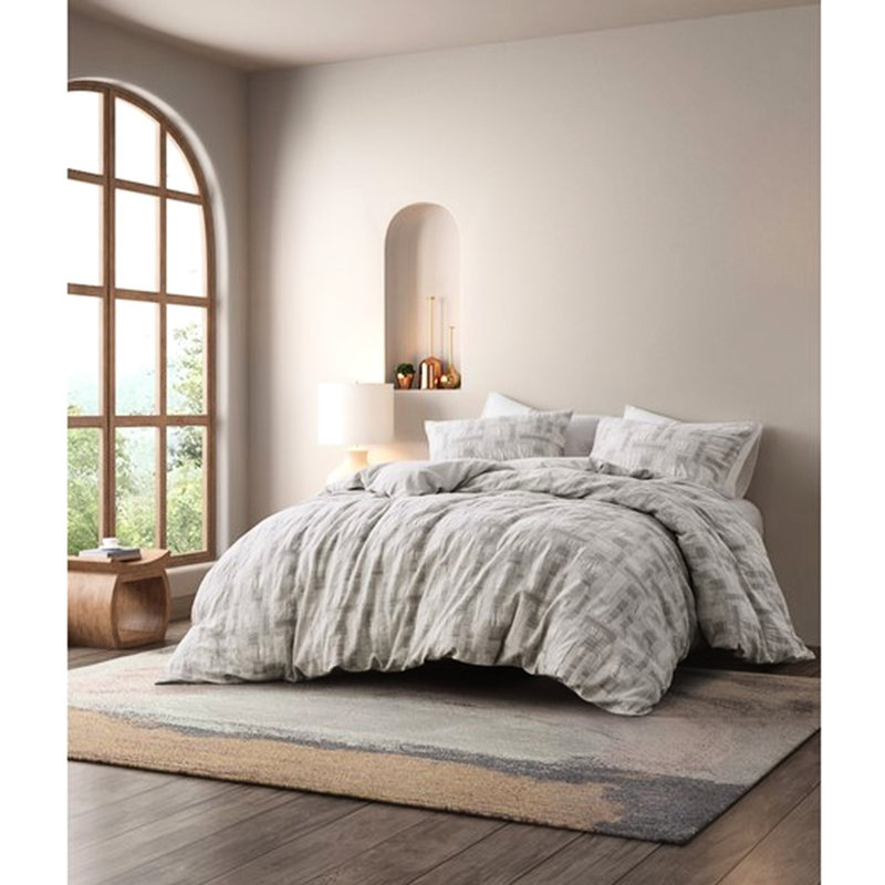 Couette en coton 3 pièces pour lit double / grand. 100% avec fermeture à boutons. 2 taies décoratives. Attaches intérieures. . Laver à la machine - Taille. Housse et