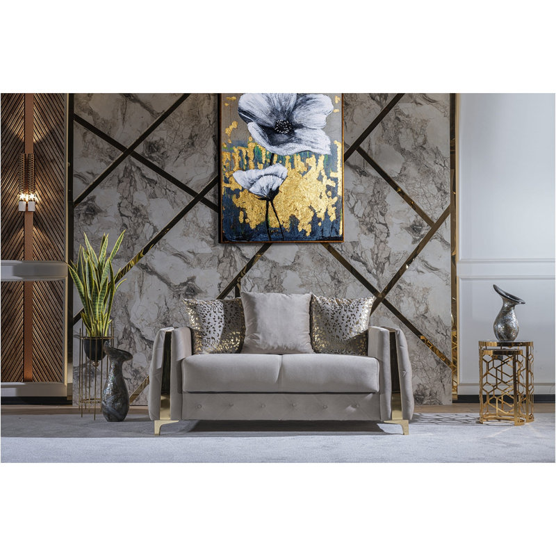 3Pc Modern Living Room Set, Gray