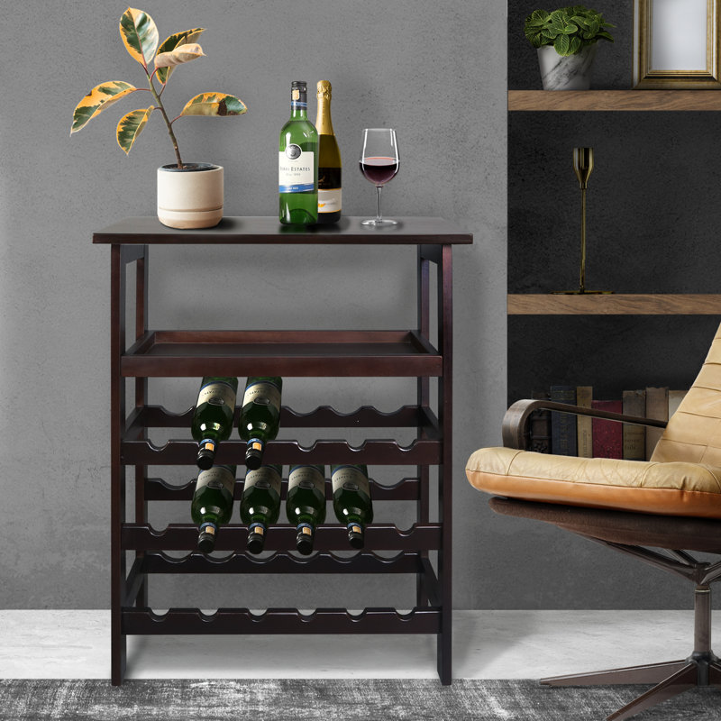 Mohad 18 Bottle Solid Wood Floor Wine Bottle Rack in