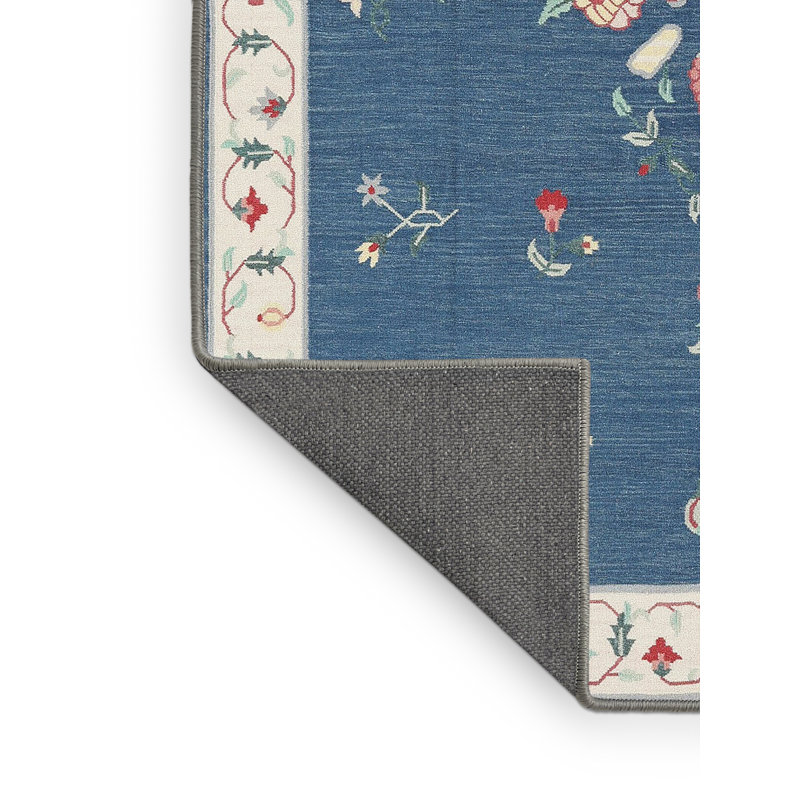 Tapis contemporain bleu, Rectangle 4 pi x 6 pi