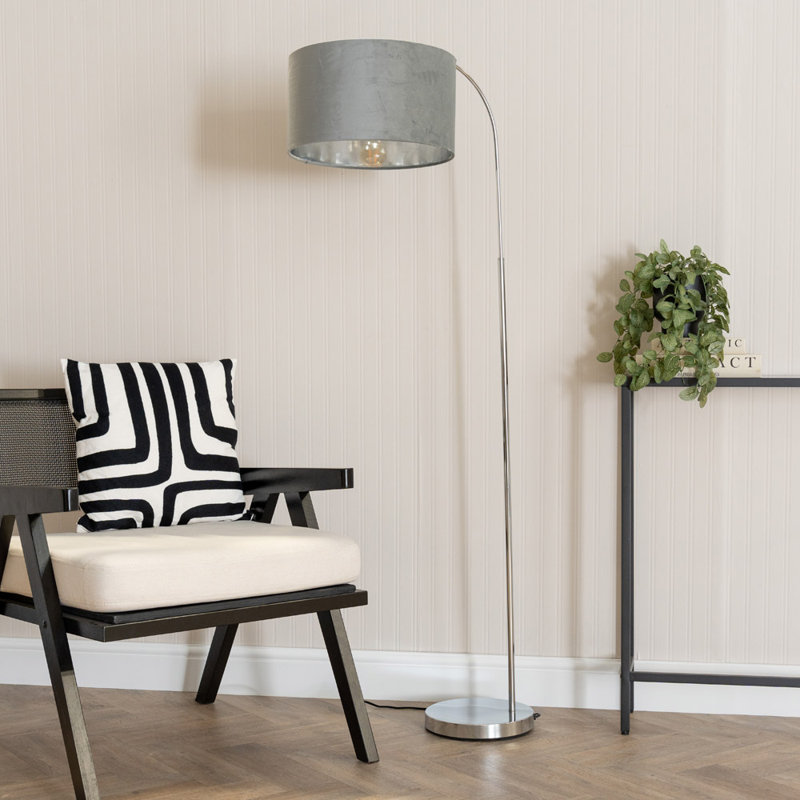 Adoria 150cm Traditional Floor Lamp, Polished, Yes, Grey