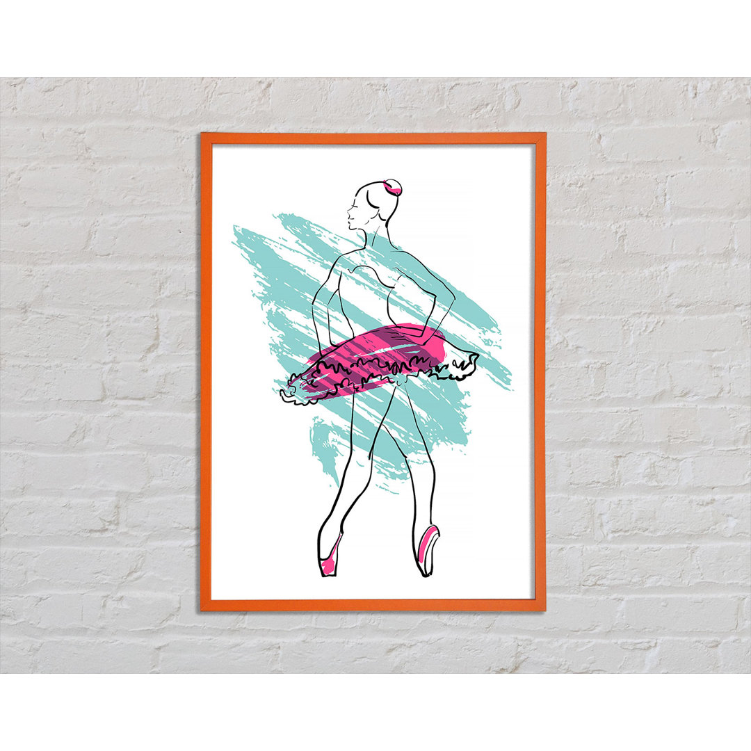 Hallowell Blue Pink Ballerina 1 - Einzelner Bilderrahmen Kunstdrucke