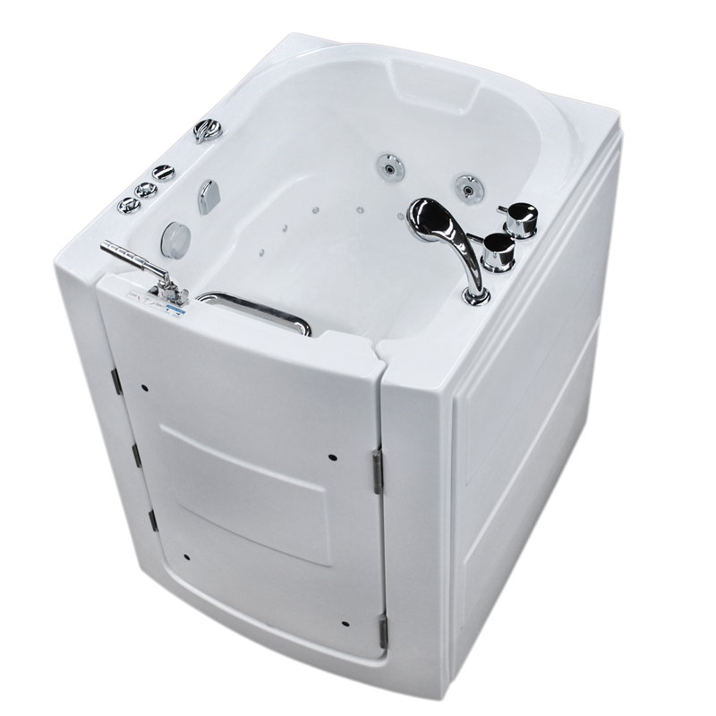 Durango 37.25'' x 32'' Acrylic Bathtub with Faucet, Left