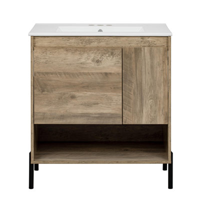 30-inch bathroom vanity with ceramic sink