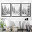 «Winter», neige recouverte de pin, forêt, paysage naturel, œuvre d'art moderne, photographie en noir et blanc, impression sur toile encadrée, 3 pièces, 3 pièces-79731315-79731313