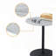 Table de bout en verre texturé gris marbre avec base en acier-851803558