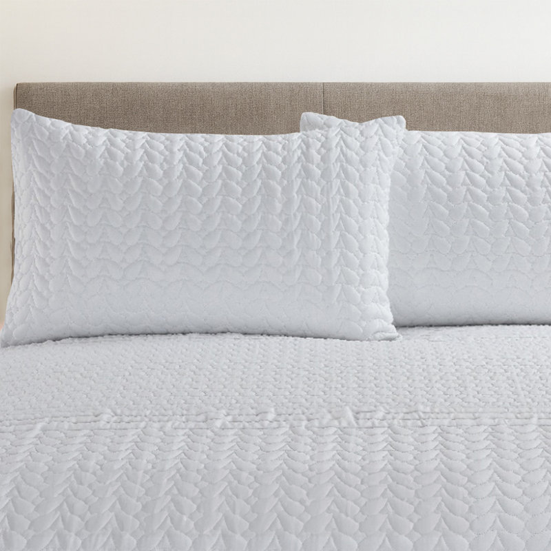 3D Embossed Pattern Kinsley Duvet Set, 2, Single Duvet Cover Set, White