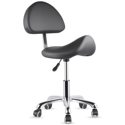 Adjustable Height Saddle Stool Chair with Wheels